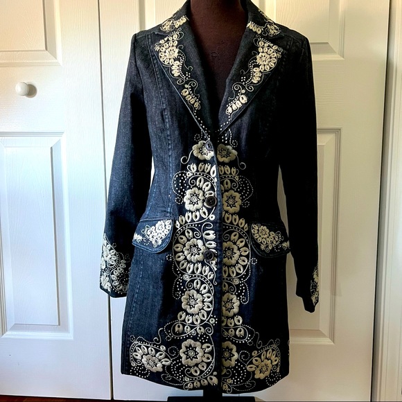 Tommy Bahama Embroidered Denim Jacket 